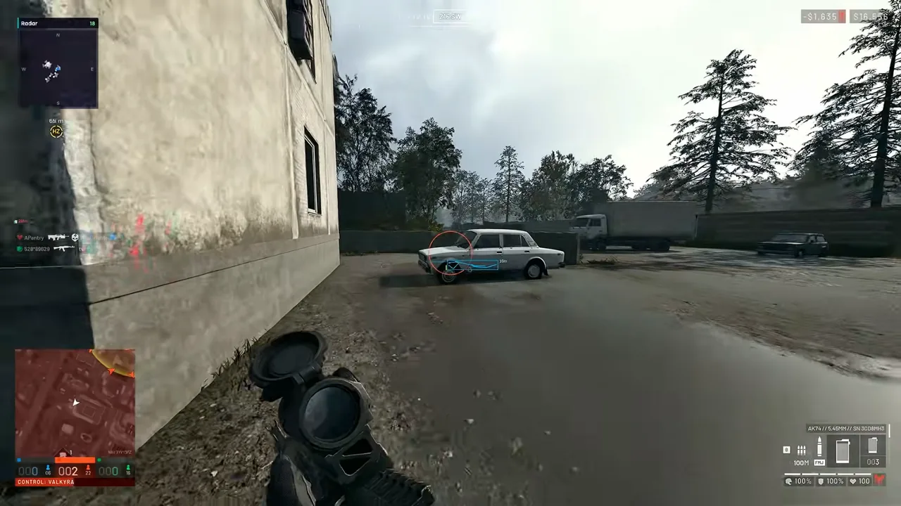 WarDogs soft aim during combined-arms firefights